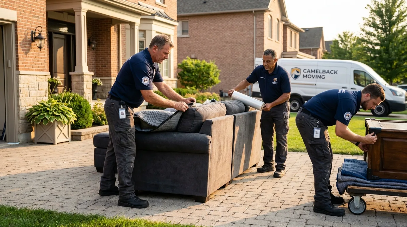 Large estate moving crew wrapping furniture in Blackstone, VA